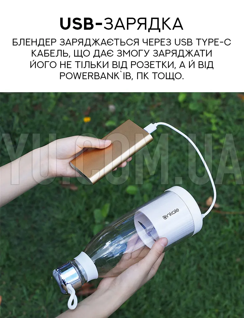 Портативний блендер-пляшка Mini Juicer Портативний блендер-пляшка Mini Juicer
